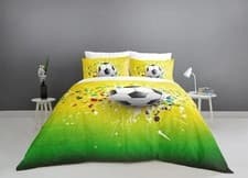Image of 3D Football Print Duvet Cover Set Microfiber Bedding Set Kids Adults Bed Decor