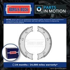 Image of Handbrake Shoes Set BBS6327 Borg & Beck Parking 0024205820 0034201420 0034203420