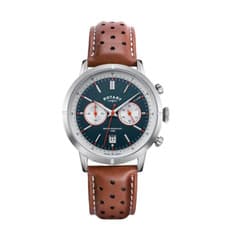 Image of New ROTARY Mens Watch Tan Brown Leather WR 100 m , Boxed RRP £250 Gift for Him