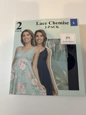 Image of Flora Nikrooz Women's Chemise 2-Pack Navy/Floral, Size Large (New)