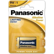 Image of Panasonic Alkaline 9V Battery 1 Pack Long Life 6LR61 MN1604 PP3 9 Volt