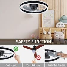 Image of LED Ceiling Fan Light UK Dimmable LivingRoom Chandelier Lamp With Remote Control