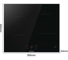 Image of Hisense HI6401BSC Built-in 60cm Induction Hob Ceramic Glass Panel, Child Lock
