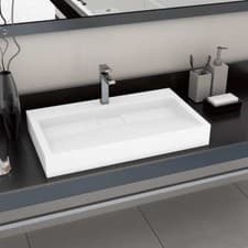 Image of Wash Basin 80x46x11 cm Mineral Cast/Marble Cast White vidaXL