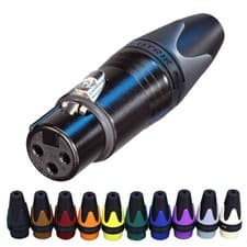 Image of Neutrik Female XLR NC3FXX-B Black Gold Contacts Connector 3 Pin In Line Plug