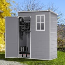 Image of 5X 3FT Plastic Storage Shed Outdoor Tool Cabin Pent Roof Bike Bin House Lockable