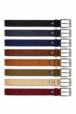 Image of Suede Leather 3.5cm Nickel-Free Buckle Belt Adjustable for Jeans & Trousers