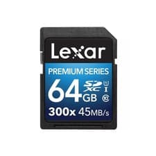 Image of Lexar LSD64GBBEU300 64GB Premium 300x SDXC UHS-I U1 Platinum II Memory Card