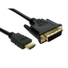 Image of DVI to HDMI Cable (24+1) pin to HDMI Digital Lead) PC to HD TV 2m Gold