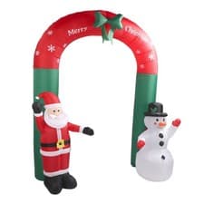 Image of B- 7.9ft Christmas Inflatables Santa Snowman Archway Blow Up Outdoor Decoration