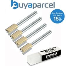 Image of Trend BR04X1/4TC 12mm 1/4" TCT Straight Hinge Recess 2 Flute Router Cutter x4