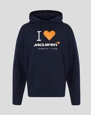 Image of McLaren F1 2025 Official Team I Heart McLaren Graphic Unisex Hoodie Navy