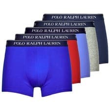Image of Polo Ralph Lauren 5 pack Stretch Cotton Boxer Trunks Red Navy Grey Blue Size XL