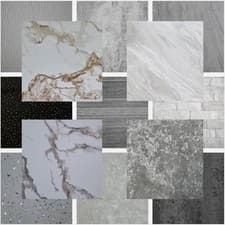 Image of Grey White Black Sparkle Marble 10mm Bathroom Cladding Panels PVC Wet Wall