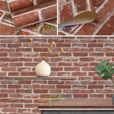 Image of Red Brick Wallpaper HeavyWeight Textured 3D Realistic Rustic.Stone Effect Decor