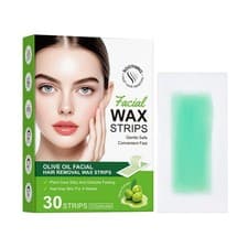 Image of Facial Body Hair Removal Wax Strips Double Sided Depilatory Paper Bikini Leg Arm