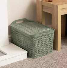 Image of 1X 24 Litre Strata Urban Plastic Storage Basket Home Organizer BUT LID MISSING
