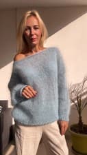 Image of Mohair Sweater, Fuzzy Sweater, Oversized Open Shoulders Pullover, Chunky sweater