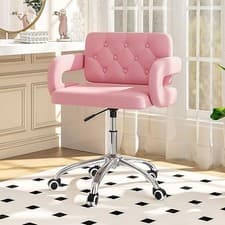 Image of BELIWIN Swivel Office Chair Lumbar Support &C-Armrests,Vanity Chairs for Bedroom