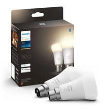 Image of Philips Hue White Smart Light Bulb Twin Pack LED [B22 Bayonet 2 Pack,