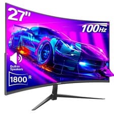 Image of 27" Curved Gaming Monitor, 100Hz, AMD FreeSync, Full HD, UltraThin, HDMI & DP
