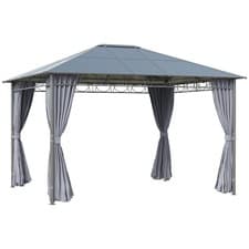 Image of Outsunny 3 x 3.6m Hardtop Gazebo for Garden Party w/ Polycarbonate Curtains