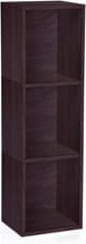 Image of Way Basics Eco 3 Shelf Triple Cube Plus Narrow Bookshelf Storage Bookcase Brown