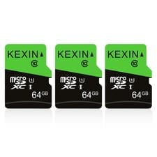 Image of KEXIN 64GB Micro SD Card 3 Pack Microsd Memory Card UHS-1, Class 10 MicroSDXC TF