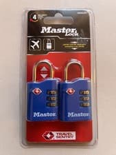 Image of New Master Lock 4686EURT TSA 3-Digit Combination Zinc 20mm Padlock ( Pack Of 2)