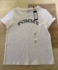 Image of Tommy Hilfiger Girl’s Medium Size White Studded T Shirt BNWT
