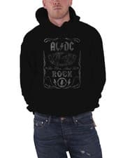 Image of AC/DC Hoodie About to Rock Cannon band logo new Official Mens Black Pullover