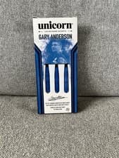 Image of Unicorn Gary Anderson Darts Set - 23g Blue Rubber Coated Brass & Flights