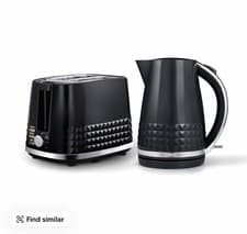 Image of Tower Solitaire Black 1.5L 3KW Jug Kettle & 2 Slice Toaster Matching Set