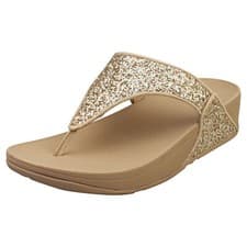 Image of Fitflop Lulu Glitter Toe-Post Sandal Latte Beige