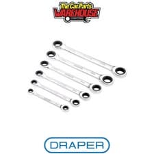 Image of Draper 27741 Draper HI-TORQ Metric Double Ratchet Ring Spanner Set (6 Piece)