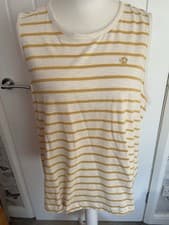 Image of Brakeburn Ladies Mustard Stripe Vest Top Size 18 BNWT