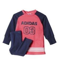 Image of Adidas Kids Baby Infant Jogger Tracksuit Linear Boy Girl Child Suit Full Set 3-6