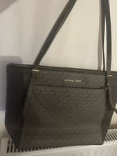 Image of Michael Kors Ciara Logo Leather Large Top Zip Tote Shoulder Bag