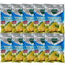 Image of Vicks VapoDrops Lemon Sugar-Free Lozenges with Menthol 72g - 10 Pack