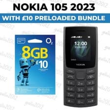 Image of Nokia 105 (2023 Edition) Dual Sim Unlocked Mobile With £10 O2 Credit Preloaded