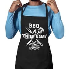 Image of Personalised Name Apron BBQ Grill Queen Custom Mum Wife Mothers Day Gift