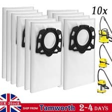 Image of 10 Dust Bags for Karcher WD2 PLUS WD3 KWD2 KWD3 MV3 Wet & Dry Vacuum Replacement