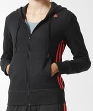 Image of AUTHENTIC ADIDAS ESSENTIALS WOMENS MID 3 STRIPE FZ HOODIE