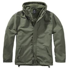 Image of Brandit Windbreaker Front Zip Mens Polyester Water Repellent Lightweight Olive