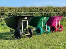Image of PUNCTURE PROOF OX WHEELBARROW 120L 160L 200L Garden Stable Foam Tyres Twin Big