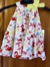 Image of Baby Girls Dress Mama & Papas New Tags Age 0-3 Months Pink & White