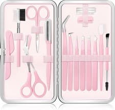 Image of Eyebrow Kit, 17 in 1 Tweezers for Women Facial Hair, Hair Scissors with Comb, US