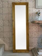 Image of Tall Full-Length Wall Floor Dressing Mirror - Gold Silver Black White or Cream