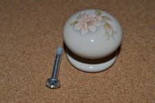 Image of Vintage Rose coloured Ceramic door knob