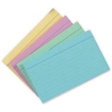 Image of Silvine 6 x 4 Multi Coloured Record Cards Ruled 50 Cards Per Pack
